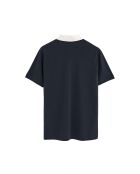 Jérémy marineblaues Kurzarm-Poloshirt aus Baumwolle
