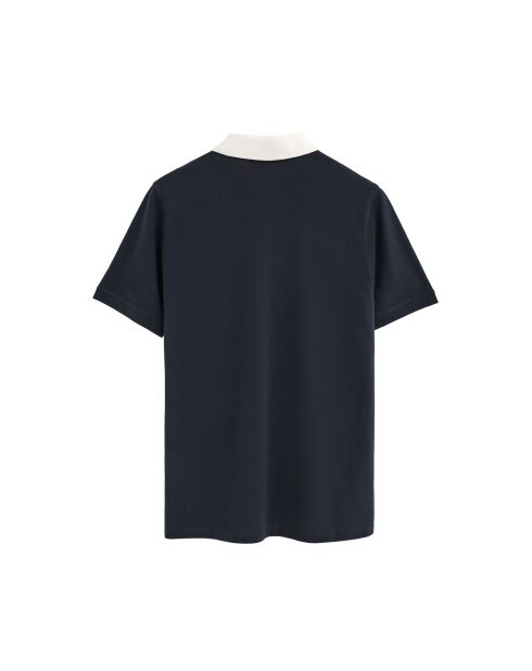 Jérémy marineblaues Kurzarm-Poloshirt aus Baumwolle
