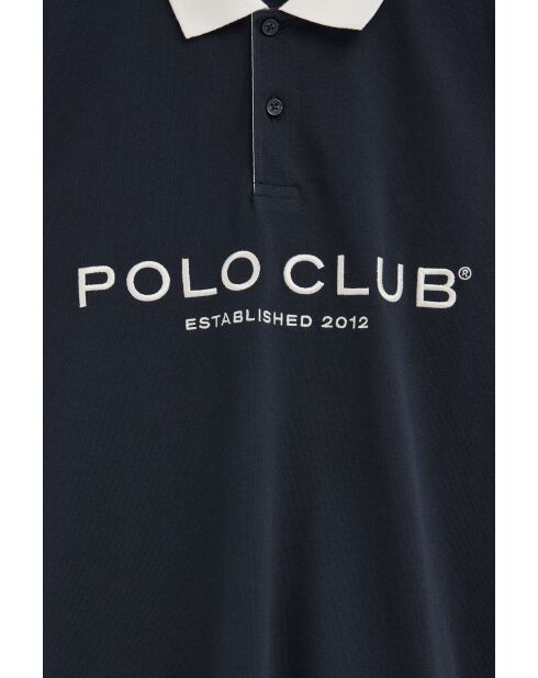 Jérémy marineblaues Kurzarm-Poloshirt aus Baumwolle