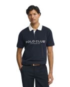 Jérémy marineblaues Kurzarm-Poloshirt aus Baumwolle