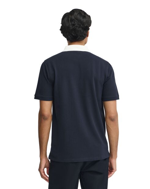 Jérémy marineblaues Kurzarm-Poloshirt aus Baumwolle