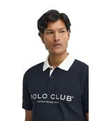 Jérémy marineblaues Kurzarm-Poloshirt aus Baumwolle
