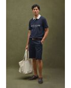 Jérémy marineblaues Kurzarm-Poloshirt aus Baumwolle