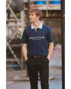Jérémy marineblaues Kurzarm-Poloshirt aus Baumwolle