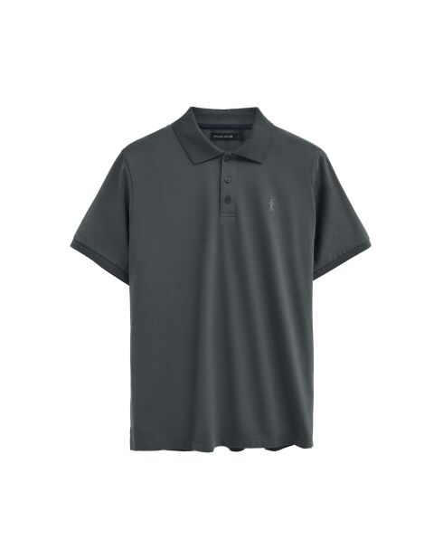 Polo in cotone a manica corta grigio pietra Eric