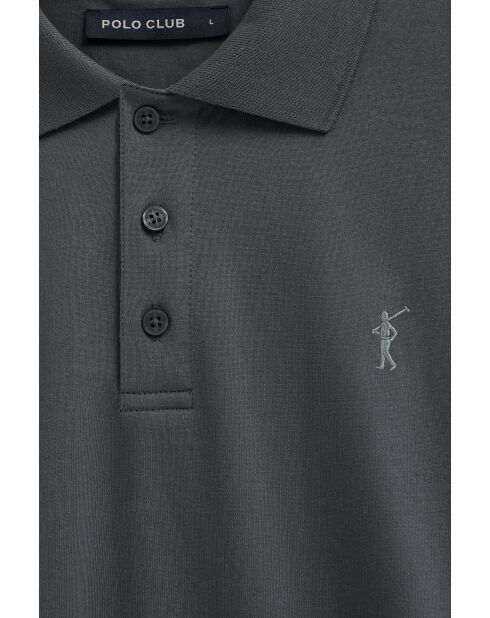 Polo in cotone a manica corta grigio pietra Eric