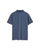 Polo Alexandre in cotone a manica corta blu denim