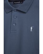 Polo Alexandre in cotone a manica corta blu denim