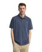 Polo Alexandre in cotone a manica corta blu denim