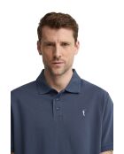 Polo Alexandre in cotone a manica corta blu denim