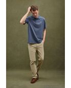 Polo Alexandre in cotone a manica corta blu denim