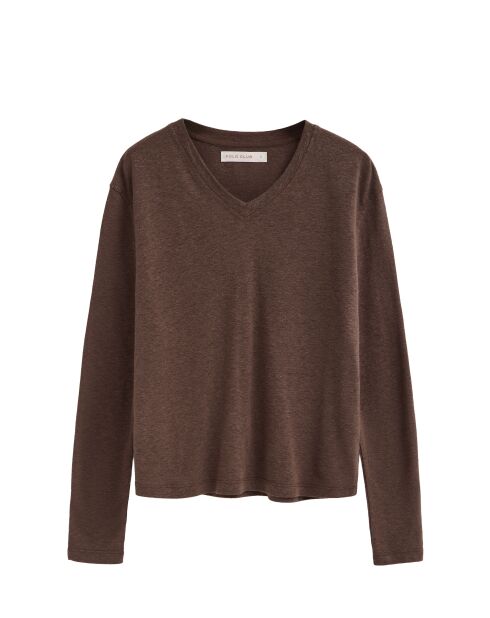 Justine Chocolate Langarmshirt aus Leinen