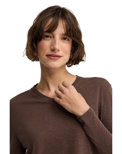 Justine Chocolate Langarmshirt aus Leinen