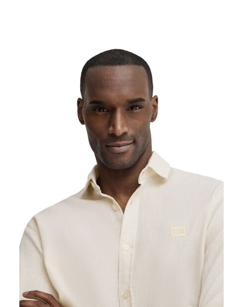 Camicia Daniele beige Vigore in cotone a manica lunga