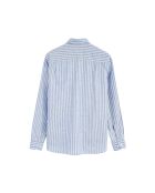 Camicia a maniche lunghe in misto lino blu Serge