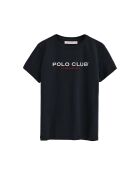 Marineblauw katoenen T-shirt met korte mouwen Florine