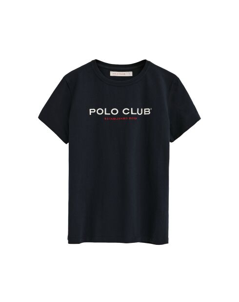 Marineblauw katoenen T-shirt met korte mouwen Florine