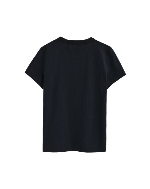 Marineblauw katoenen T-shirt met korte mouwen Florine