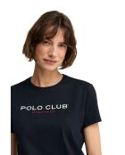 Marineblauw katoenen T-shirt met korte mouwen Florine
