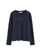 Karine marineblaues Langarmshirt aus Baumwolle