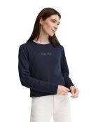 Karine marineblaues Langarmshirt aus Baumwolle