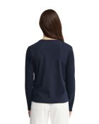 Karine marineblaues Langarmshirt aus Baumwolle