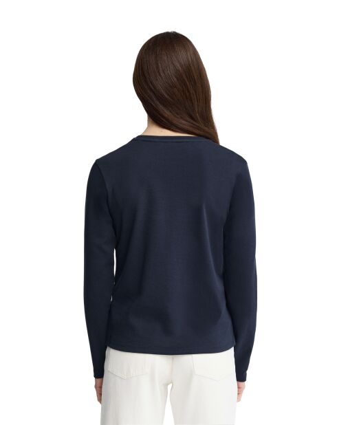 Karine marineblaues Langarmshirt aus Baumwolle