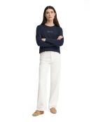Karine marineblaues Langarmshirt aus Baumwolle