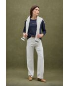 Karine marineblaues Langarmshirt aus Baumwolle