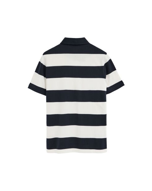 Polo Jérôme in cotone a manica corta navy-ecru