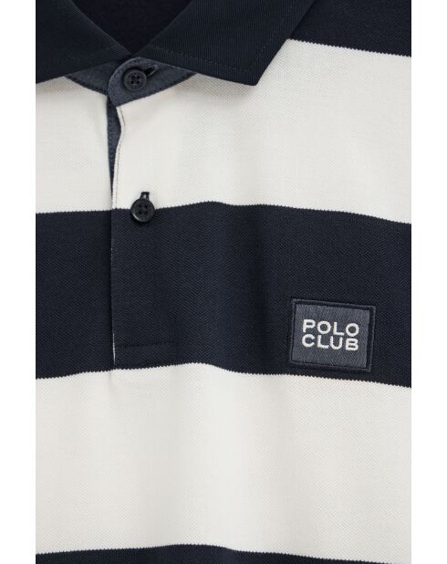 Polo Jérôme in cotone a manica corta navy-ecru