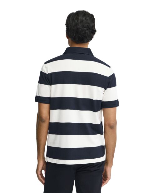 Polo Jérôme in cotone a manica corta navy-ecru