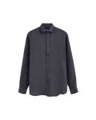 Camicia Melvin in lino a manica lunga blu