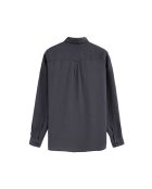 Camicia Melvin in lino a manica lunga blu