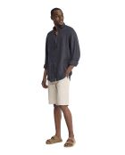 Camicia Melvin in lino a manica lunga blu