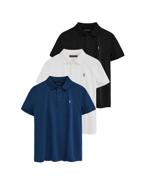 Set di 3 polo a manica corta in cotone Florent multicolore