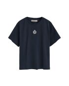 Marineblauw katoenen T-shirt met korte mouwen Irene