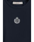 Marineblauw katoenen T-shirt met korte mouwen Irene