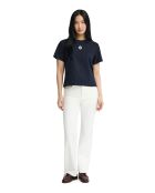 Marineblauw katoenen T-shirt met korte mouwen Irene