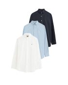 Pack de 3 camisas Patrice de manga larga de algodón multicolor