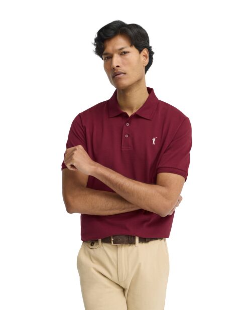 Polo à manches courtes en coton Armand garnet