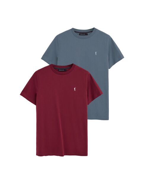 Lot de 2 T-Shirts à manches courtes en coton Thierry multicolores