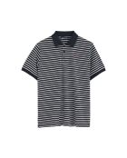 Polo Cyril in cotone a manica corta navy-ecru