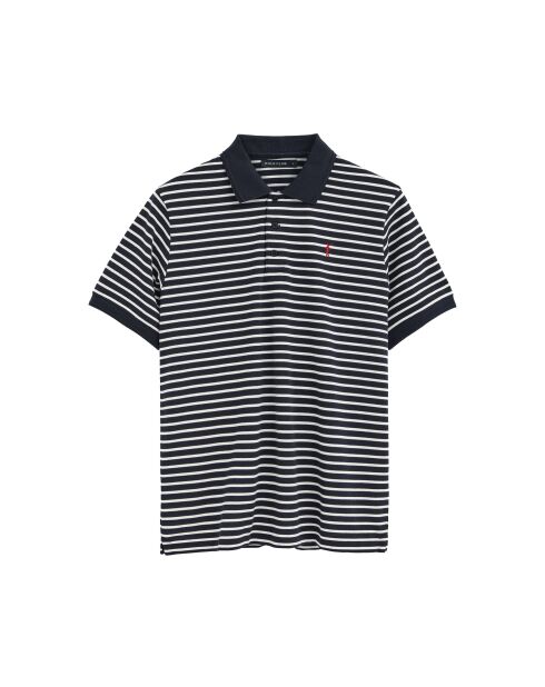 Polo Cyril in cotone a manica corta navy-ecru