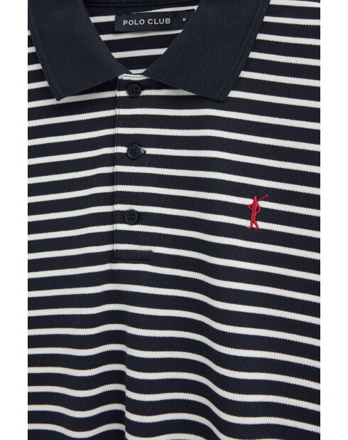 Polo Cyril in cotone a manica corta navy-ecru