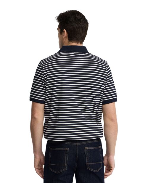 Polo Cyril in cotone a manica corta navy-ecru