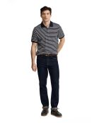 Polo Cyril in cotone a manica corta navy-ecru