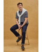 Polo Cyril in cotone a manica corta navy-ecru