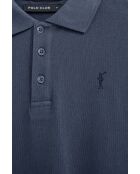 Denis Denis kurzärmliges Baumwollpolo in Jeansblau