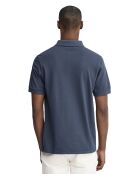 Denis Denis kurzärmliges Baumwollpolo in Jeansblau